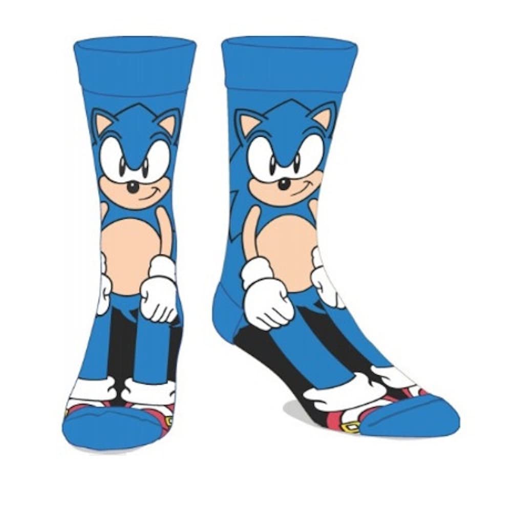 Ezb Men's Sonic Video Game The Hedgehog Character Crew Socks | Quirky Gift Idea For Wo & Teenagers | Film Movie Design | Size 6-11 |
