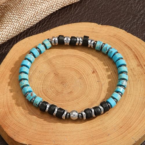 Pulsera de Turquesa con Hematite y Cuentas de Madera miniatura 2