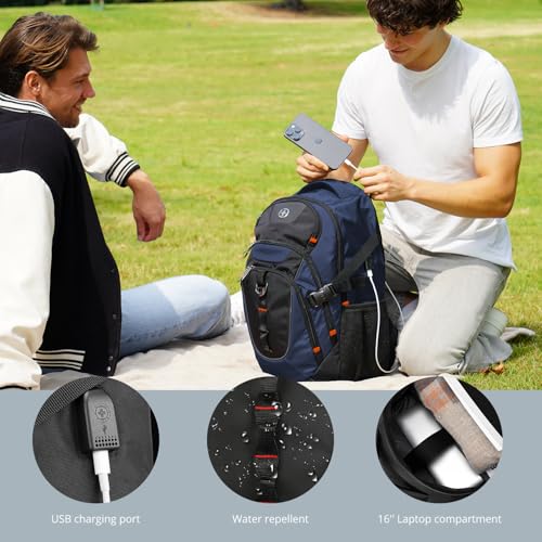 Swissdigital Design Men Business Backpack with Smart USB Charging Port Travel Backpack Fits 15.6 inches laptops（SD803-12）3