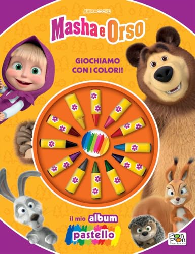 Giochiamo con i colori! Masha e Orso. Il mio album pastello. Ediz. a colori. Con 12 pastelli a cera