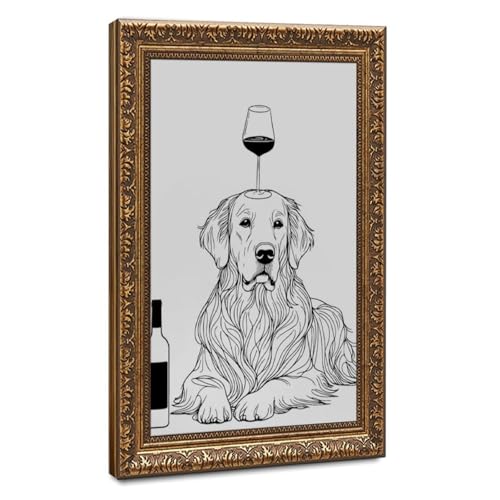 Impression sur toile Golden Retriever premium, tableau de bar artistique 20x30cm