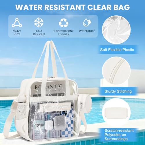Image of Clear Tote Bag 12x6x12 Stadium Approved Transparent Crossbody Bag with Multi Pockets for Sports Concerts