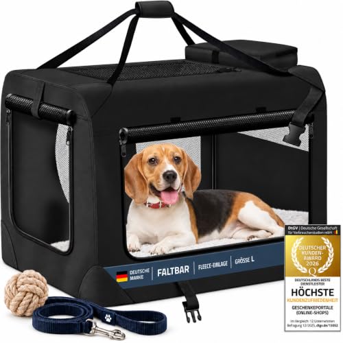 ALL PETS UNITED® Hundebox faltbar - Auto Hunde-Transportbox 70x52x52 cm