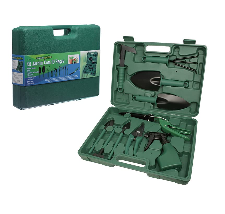 Kit Jardinagem Com 10 Peças - Maleta Horta
