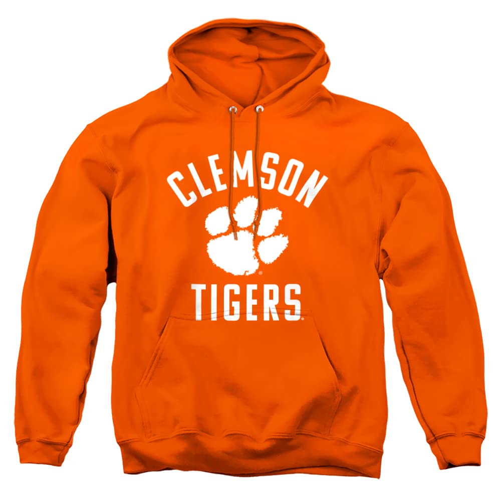 Clemson University Official Tigers Logo Unisex Adult Pull-Over Hoodie,Orange, Large
