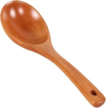 Japanese Style Wooden Soup Spoon, Brown Wood Kitchen Tableware