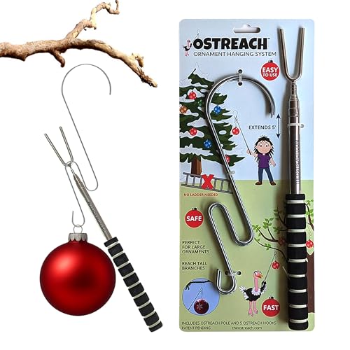 Ostreach Sistema de adorno para colgar, ganchos para adornos, ganchos de adorno de Navidad, ganchos para adornos de Navidad, ganchos para árbol de Navidad