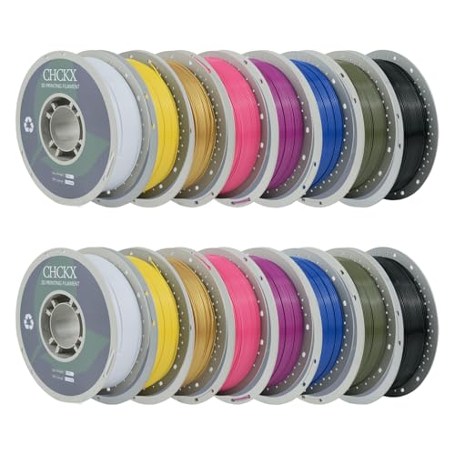CHCKX 16KG PETG 3D Printer Filament Bundle,2lemon Yellow+2magenta+2telecom Blue+2gold+2military Green+2pink+2white+2black