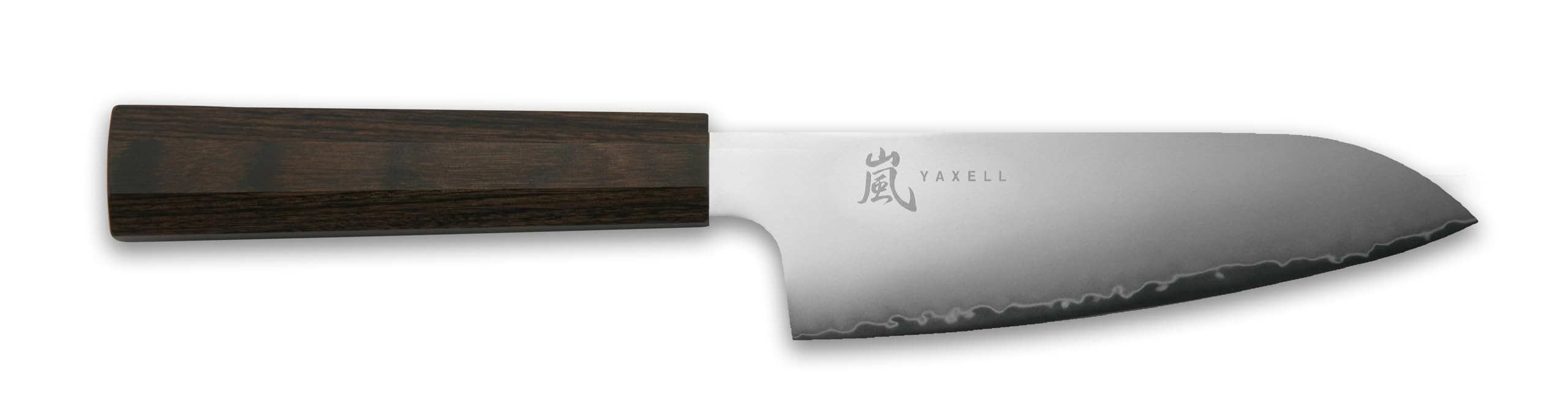 Yaxell Hana Santoku nóż kuchenny ze stali Movax i uchwyt z drewna Pakka w kolorze brązowym, długość: 12,5 cm, 34812