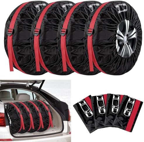 MISIQIMA 4 Stück Reifentüten Set 19-22 Zoll, Wasserdicht & Staubdicht | Reifentaschen Geeignet für Winter- und Sommerreifen, Reifentasche zum Reinigen, Transportieren, Lagern von R
