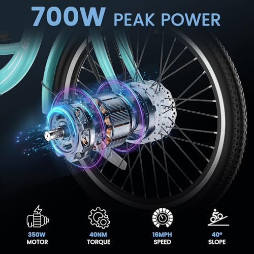 MOONCOOL Electric Tricycle for Adults, 350W 36V Electric