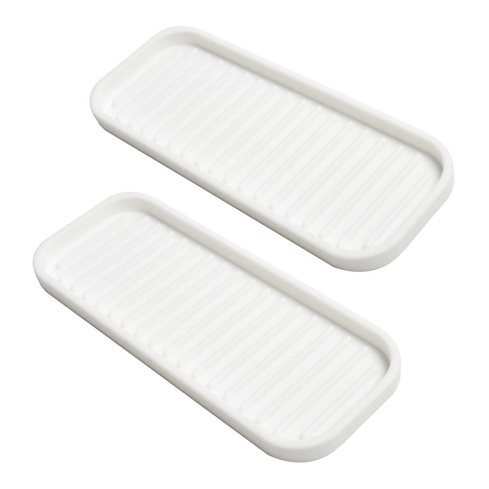 Silicone Sponge Holder Kitchen Sink Organizer Tray Dish Caddy Soap Dispenser Scrubber Spoon Holder Dishwashing Accessories 2 Pack