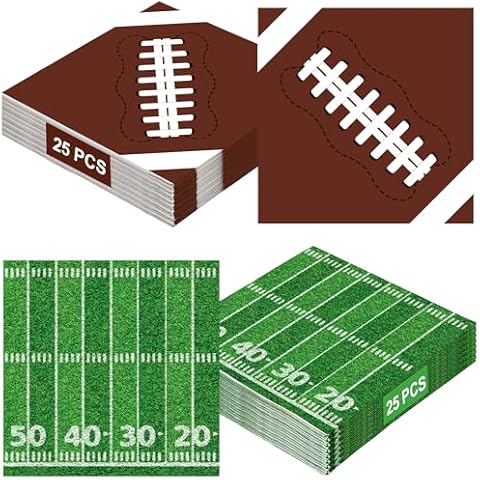 50 Pack Football Theme Napkins for Parties Cover