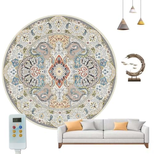 Tapis chauffant rond vintage doux et chaleureux pour votre compagnon à quatre pattes