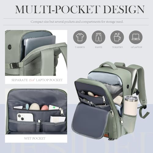 Image of Lossga Travel Backpack, Personal Item Bag 18x14x8 Inches, Frontier Airlines Travel Bag, Weekender Bags for Women and Men, Water Resistant Lightweight Carry on Flight Approved for Traveling Business