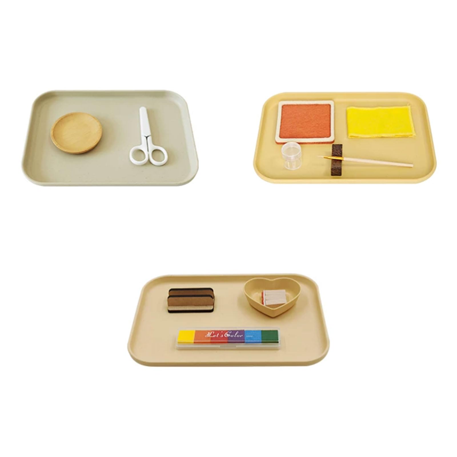 Ttnmrc One Color Montessori Practical Life Complete Tray Set