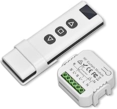 Wireless Roller Shutter Control Kit, Switch Roller Shutter Module Range Control 100 m, RF Remote Control+Receiver Module, Roller Shutter Remote Control for Blinds, Awnings