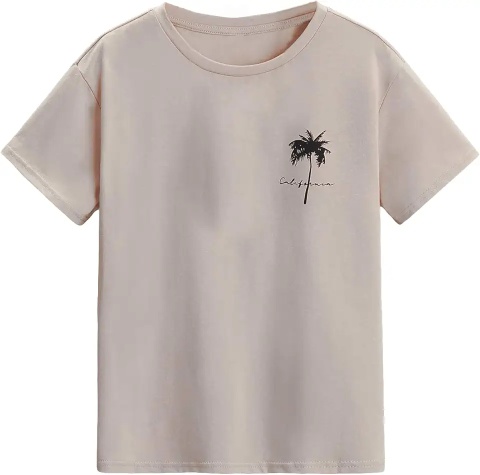 SOLY HUX Boy's Graphic Tees Palm Tree Print Short Sleeve Crew Neck Summer Trendy T-Shirts Clothes for Teen Boys