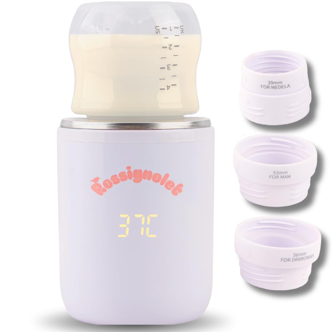 Scaldabiberon portatile Latte Materno e Industriale | senza fili USB tipo-C | Riscaldamento Rapido Mantiene i Nutrienti | Compatibile con Philips Avent/MAM/Suavinex | Casa, Uscite, Auto