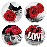 Ohok 4 PCS Coasters for Drinks, Absorbent Coasters Set Round Ceramic Table Coasters Set Decorative C