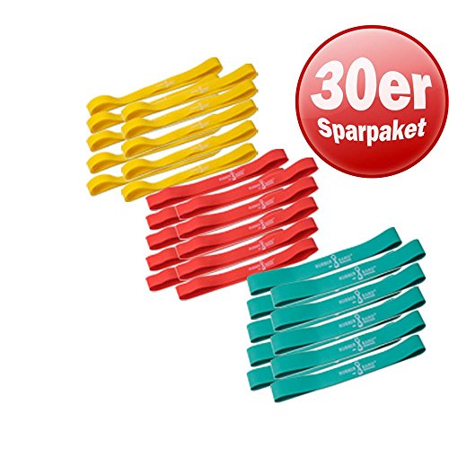 Dittmann Rubberband 30er Set 3 Widerstände Training Functional Kraft Workout