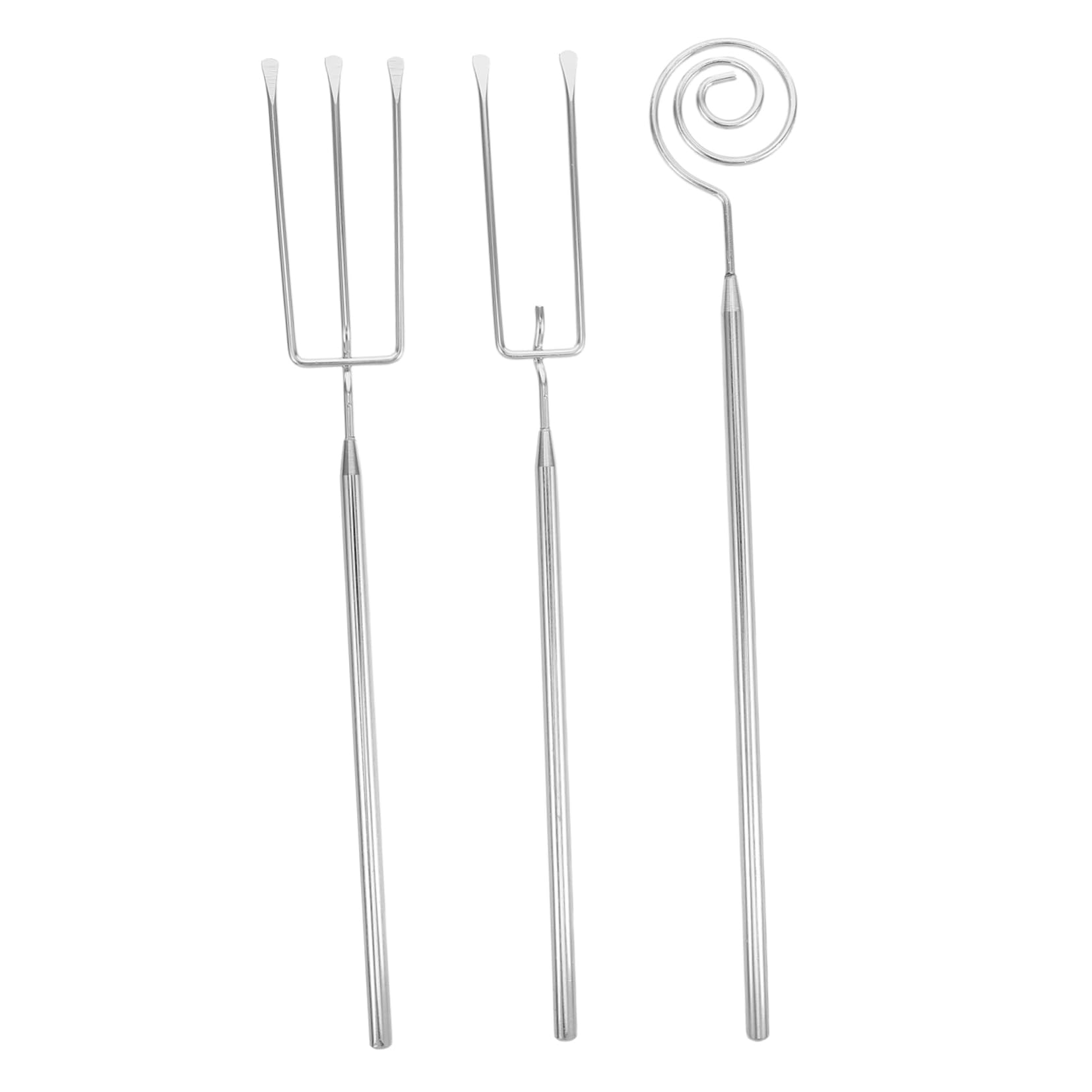 Sosoport 3pcs Stainless Steel Fondue Fork Set Portable Dipping Forks for Cheese Chocolate Desserts Ergonomic Design Multiuse Kitchen Tools for Home Travel Dining