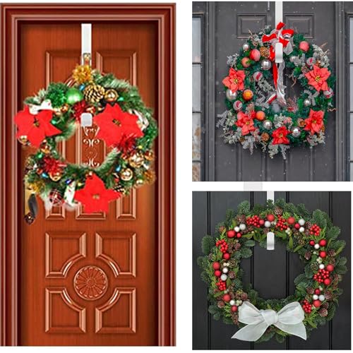 Yiduohua Christmas Wreath Hanger,Wreath Hanger for Front Door,30 cm(11.8 Inches Length) Metal Wreath Hanger, Door Wreath Hook for Christmas Home Office Wall Wedding Wreaths or Decorations (White) - Image 3