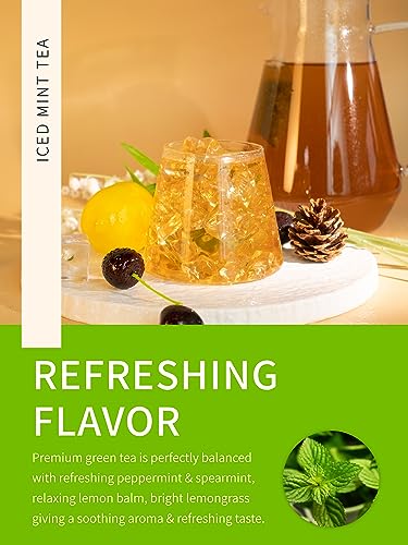 Image of TeeLux Mint Green Tea Bags, Fresh & Smooth Taste, Family Size, 30 Count