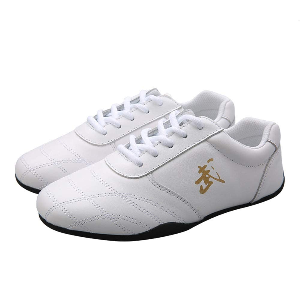 Martial Arts Shoes for Men, Lightweight Taekwondo Leather Kung Fu Taichi Footwear for Daily Exercises Training