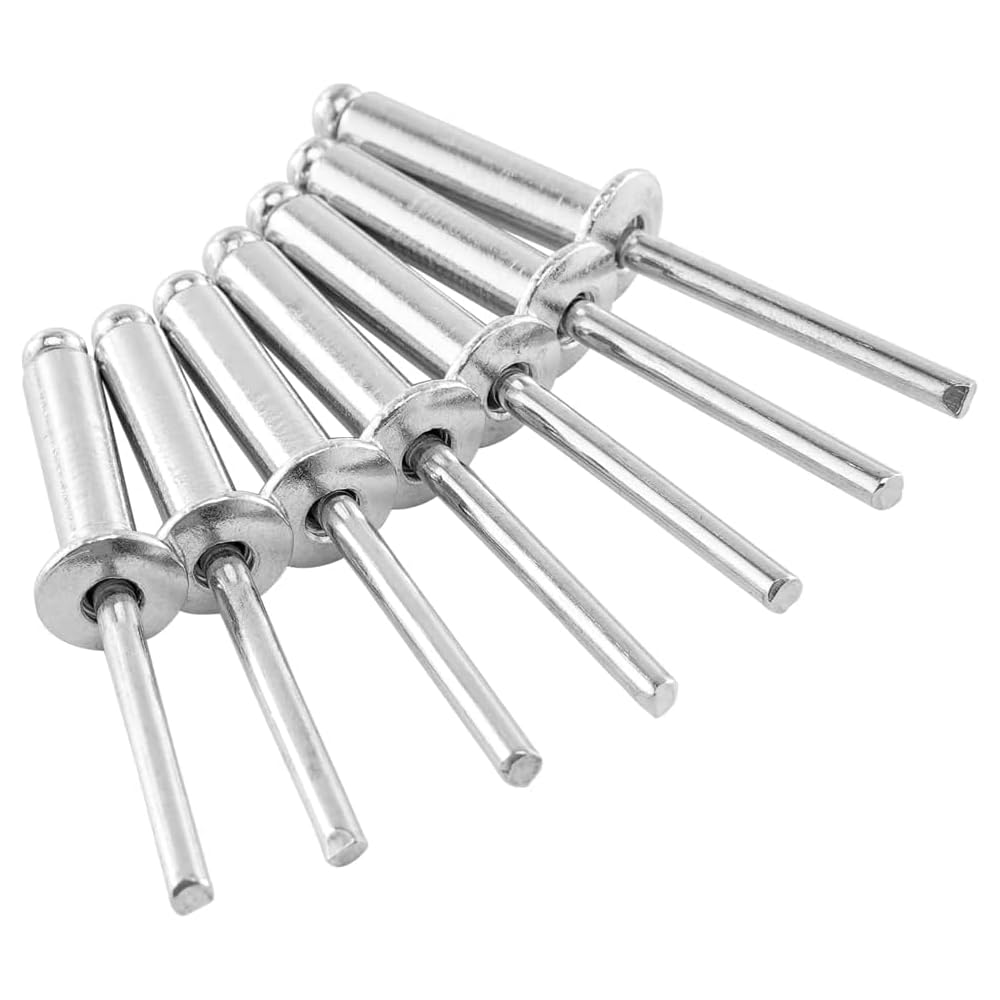 Nuts About Bolts 4x 8mm Aluminium Blind Pop Rivets | Dome Head Open End | Aluminium Body Steel Mandrel | Ideal for Sheet Metal, DIY, Automotive & General Repairs - Pack of 10