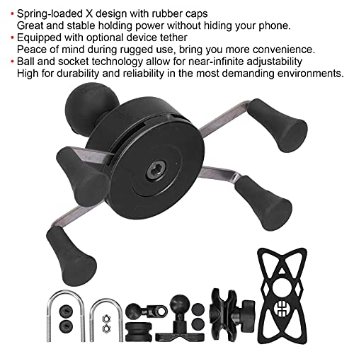 Akozon Mobile Phone Holder X‑Grip Handlebar Modification Universal with 13 Accessories Phone Handlebar Mount Phone Handlebar Support for IOS 7/8/SE/X/Xs/Xr (Black) - Image 4
