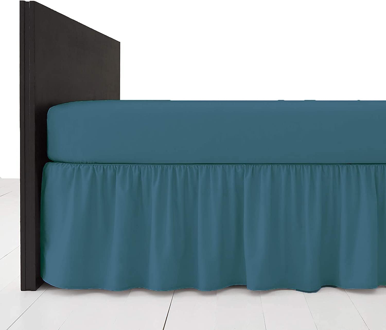 Polycotton Platform Base Valance Sheet – Extra Deep 16” Frill – Under Mattress Bed Skirt, Durable Easy Care, Wrinkle Resistant Bedding (Teal, Single) — image 1