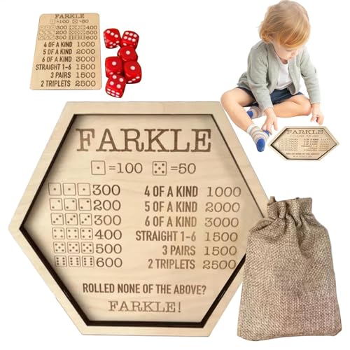 Bsbkoj Dice Tray, Classic Wooden Dice Game, 6 Dice Game, Educational Math Toy, Table Dice Game, Game Family Dice, Bar Dice Game, Classic Dice Board Game, Wooden Dice Tray, Kids Dice Game