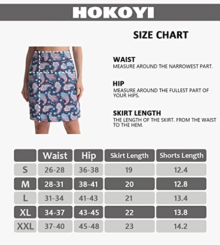 Hokoyi Women's 20" Modest Knee Length Golf Skort Skirt Athletic Workout Skirt For Women 2 Pockets Casual Summer Bk L Black #TOP3