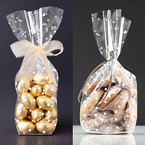 Hfhsy (118 Ft X 34 In Clear Cellophane Wrap Roll Irregular White Dot Cellophane Roll 3 Mil Clear Wrap Cellophane Bags,Wrap Roll, Cellophane Roll, Cellophane Wrap For Gifts, Baskets, Flowers #TOP5