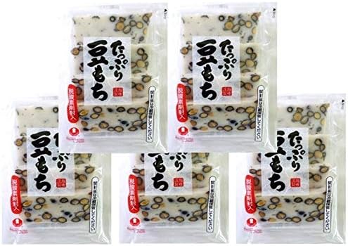 Echigo Seika Plenty of Bean Mochi - Cut Rice Cake with Black Soybeans 7.76 oz. (220g) (Pack of 5) - MADE IN JAPAN