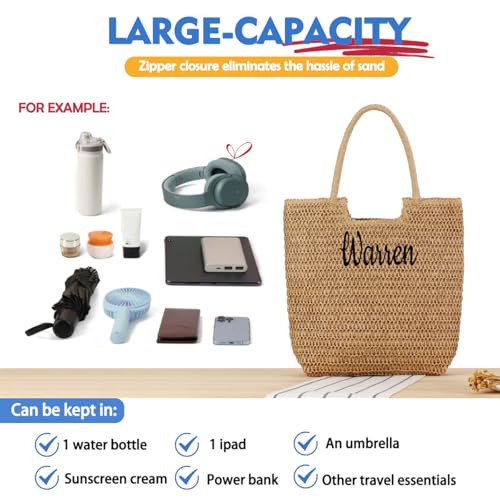 Bolsa de playa personalizada para mujer, tote grande miniatura 6