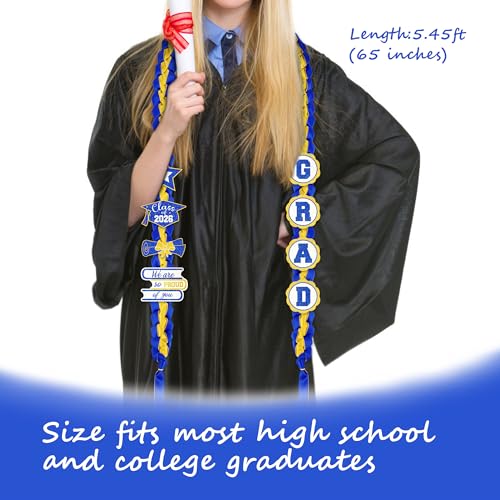 Image of Tifeson Graduation Leis Decorations 2026 - Handmade Double Braided Graduation Ribbon Leis with Glitter Pins for Him Her High School College Congrats Grad Gifts Party Supplies