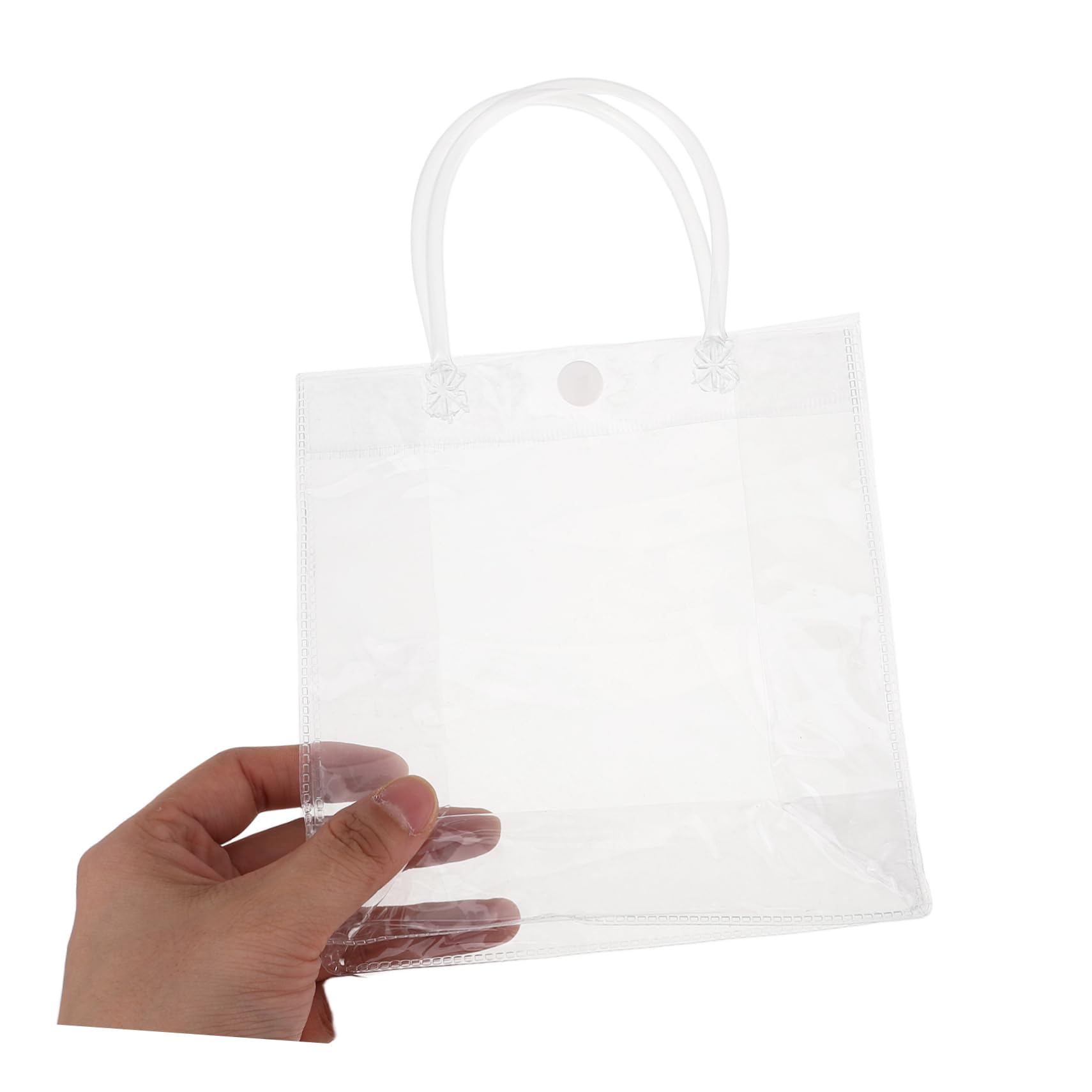 Anneome 25 piezas Unidades Bolsas Transparentes con Asas de PVC Reutilizables para Bodas Fiestas y Bolsas de Plástico Claras para y Embalaje