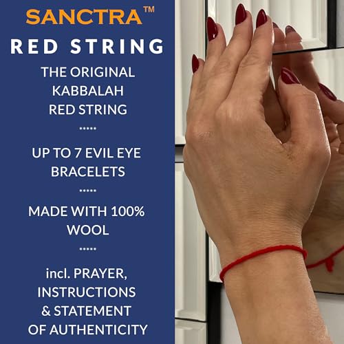 The Original Kabbalah Red String, Handmade and Blessed in The Holy Land, 100% Wool Strand, 60" Long for up to 7 Evil Eye Bracelets -incl. Prayer, Instructions & SOA4