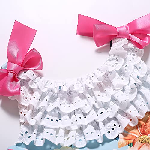 Pettigirl Girls Lovely Summer Sleeveless Floral Casual Dress Outfit Kids Toddler Party Skirts Clothing Set3