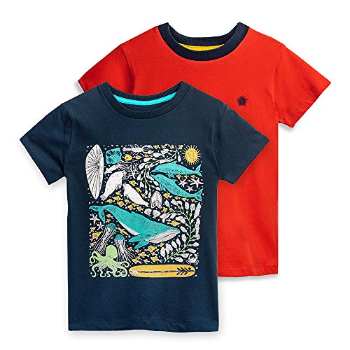Image of Mightly Boys and Girls' Crewneck Short Sleeve T Shirts | 100% Organic Cotton, Colorful, Soft & Basic Crewneck Tee for Kids