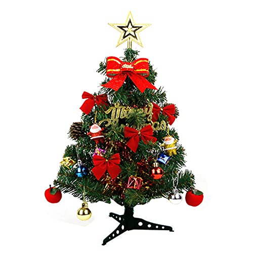 Mini Sapin de Noël Artificiel,30 cm Sapin de Noël Arbre de Noël Mminiature avec Ornements avec Noeuds,Décoration de Noël pour Table,Miniature Decoration ,pour Décoration Noël Party Home Party Cover