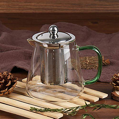 Pyrex-Teekanne mit stark borosilikatverdicktem Kaltwasser-Teekanne 304 Edelstahl-Sieb Teekanne Dampf-Teekanne Explosionsgeschützter