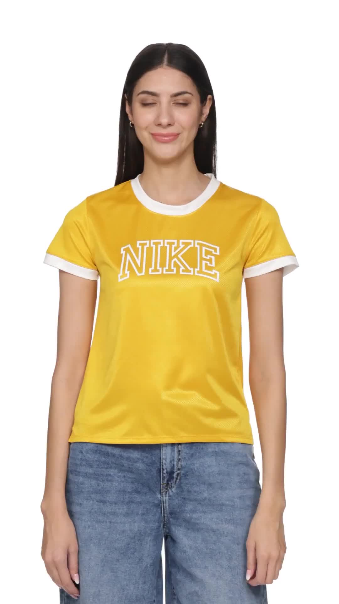 yellow nike shirt womens