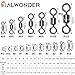 Alwonder 80-Pack Fishing Barrel Swivels Saltwater Swivels Fishing Tackle Rolling Swivel Offshore Tackle Flounder Shark Hablibut Rigs Swivel Lures Leaders Line Connectors 2/0