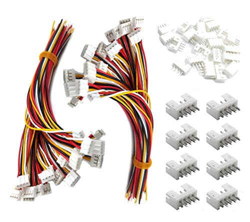 HUAZIZ 50 Set di Connettori JST 2.0 Ph 4 pin, 50