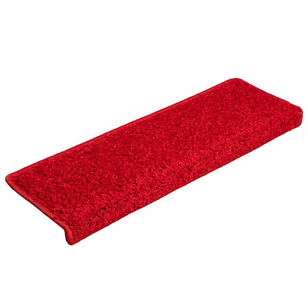 Maty Na Schody 15 Szt. 65x21x4 cm Czerwone Prostokątne Nakładki PP z Taśmą