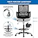 Drafting Chair Tall Office Chair for Standing Desk Drafting Mesh Table Chair with Foot Ring (Dark Black)