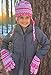 N'Ice Caps Girls Hat Gloves Set Kids Fleece Winter Warm Sherpa Lined Fair Isle (5-8 Years, Fuchsia Multicolor)
